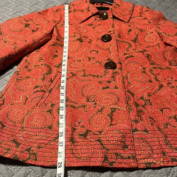 Talbots Paisley Print Stretch A-Line Coat, EUC (Looks New), Size Small - Picture 9 of 11